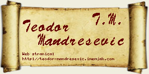 Teodor Mandrešević vizit kartica